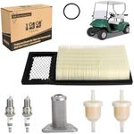 10L0L Golf Cart EZGO Tune Up Kit for EZGO TXT with 72368G01 Air Filter Fuel Filter Spark Plug Oil Filter Replacement Kit for TXT, Medalist & Marathon 1994-2005 295/350cc 4 Cycle Robins Motor