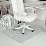 RccugmatS Chair Mat for Hardwood & Tile Floor, 47" x 52" Heavy Duty Office Chair Mat for Rolling Chairs Easy Glide, Anti Slip, Non-Curve, Floor Protector for Home Office, Diamond Gray