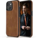 LOHASIC Compatible with iPhone 15 Case, Luxury Elegant Leather Business Classic Soft Grip Back Cover Full Body Protective Shockproof Back Cover Phone Cases for iPhone 15 6.1 inch - Brown