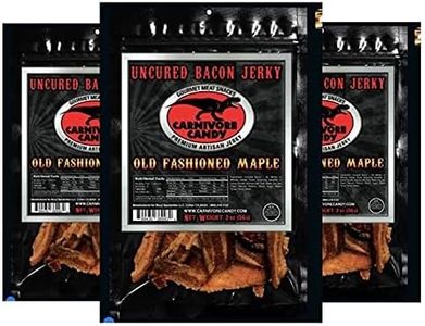 Carnivore Candy Old Fashioned Maple Bacon Bacon Jerky – Jurassic Jerky with Amazing Taste, high protein content, no preservatives, MSG-free, low sodium (Old Fashioned Maple 3 Pack)