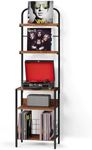 Record Player Stand, Turntable Stand with 2-Tier Vinyl Record Storage, Record Player Table Up to 200 Albums, End Table for Vinyl Records, Vinyl Record Holder for Living Room