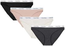 Calvin Klein CK Carousel Bikini Panty Underwear for Women Size Large Soft Cotton Stretch Fabric Featuring Marled Logo 4 Pack