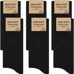 Dafi soft 6 Pack Men's Dress Socks Cotton, Multipack, Made in Turkey (UK 9-12 / EU 43-46, 6x Black)