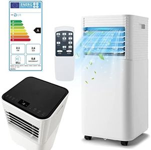RELAX4LIFE - Aire acondicionado móvil silencioso 7000BTU, aire acondicionado portátil 4 en 1, enfriador de aire, ventilador, deshumidificador, modo nocturno, aire con temporizador 24H, 15㎡+, clase
