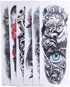Full Arm Fake Tattoo, Full Sleeve Temporary Tattoos Watrproof Sweatproof for Parties Swimming for Daily Use for Women for Men