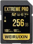 256GB SD Card 4K Ultra-HD Video Premium High Speed Memory Card SDXC Up to 100MB/s, Shockproof, Waterproof, Temperature Proof and Protected from x-Rays