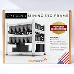 AAAwave The Sluice V2 12GPU Stackable Open Frame Mining Rig Frame Chassis for Crypto Currency (White)