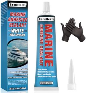 3.38 oz Marine Sealant White, Marine Adhesive Permanent, Marine Silicone Sealant High Strength, Watertight Bonding and Sealing, UV Resistant, Fast Cure, Above & Below Waterline