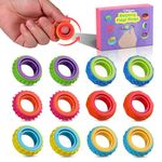 Kssvzz Fidget Toys for Kids & Adults, 12 Pack Sensory Rings, Textured Spinner Rings for Anxiety Relief, ADHD & Autism Focus Fidget Stress Ring