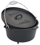 Bayou Classic 7360 Cast Iron Dutch Oven with Feet, 8.5 quart