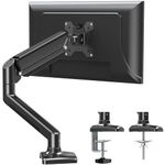 ELIVED Single Monitor Arm for Most 13-32 Inch Monitors with VESA 75x75/100x100mm up to 9KG, 360° Rotation Gas Spring Arm with C-Clamp and Grommet Base, Monitor Stand Mount EV004