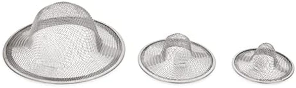 Camco Sink and Shower Drain Strainers | Designed to Keep Food and Hair Out of Plumbing | 3-Pack (42273)