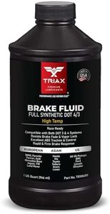 TRIAX Brake Fluid DOT 3&4 - Full Synthetic, High Temp, Heavy Duty, All-Vehicle, Race Ready - European, Asian, & US Vehicles - Resists Brake Fade & Vapor Lock, ABS Traction & Control (1 Quart)