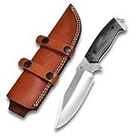 Custom Handmade Hunting Knife With Sheath, Steel Full Tang Fixed Blade, Survival And Bushcraft Knife, Light Horizontal Carry Edc Belt Bowie