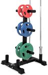 SereneLife Olympic Weight Plate Rack - 800 Pounds Capacity, Heavy Duty Gym Organizer, Scratch Resistant Frame, Powder-Coat Finish, Easy to Assemble, Compact & Space-Saving, Black