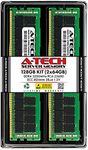 A-Tech 128GB Kit (2x64GB) DDR4 3200MHz PC4-25600 ECC RDIMM 2Rx4 1.2V Dual Rank ECC Registered DIMM 288-Pin Server & Workstation RAM Memory Upgrade Modules (A-Tech Enterprise Series)