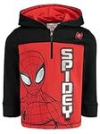 Marvel Spider-Man Big Boys Fleece Half Zip Hoodie Red/Black 10