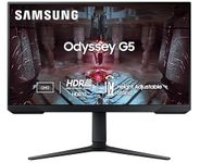 Samsung Odyssey G5 Gaming Monitor 68.5 cm (27") QHD 2560 x 1440, 165 Hz, 1ms(MPRT), HDR10, AMD Freesync, DP, HDMI, Height Adjustable Stand, Tilt, Pivot, Bezel Less, Eye-Saver, LS27CG510EWXXL, Black