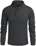 COOFANDY Men's Fashion Shawl Collar Pullover Casual Long Sleeve Knitted Sweaters