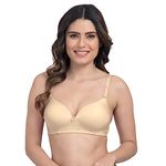 Joomie Heavily Padded Bra| Push-up Bra| Non-Wired/Wire-Free| T-Shirt Bra (J-71570-SK-1PC-32C) Skin