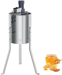 Electric Honey Extractor 4/8 Frame, Stainless Steel Honeycomb Spinner with Transparent Lid, Beekeeping Apiary Centrifuge Equipment for Honey Extraction, Adjustable Height Stand, Durable & Efficient
