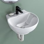 Plantex Ceramic Wash Basin/Basin for Bathroom/Washbasin/Bathroom Sink for Hotel, Living Room (Glossy White/Rosy)