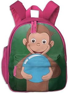 ZhangYu Curious George Classic Borsa da scuola per studenti Zaini per bambini Rosa