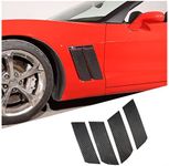 Car Body Side Fender Vent Cover Trim for Chevrolet Corvette C6 2005-2013,Front Quarter Panel Intake Vent Grille Cover,Quarter Vent Trim Sticker,Soft Carbon Fiber (Black)