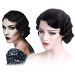 STfantasy Finger Wave Wigs 1920s Flapper for Women Costume (Jet Black)