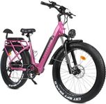 Wildeway Electric Bike for Adults Step Through 17.5AH Battery 26 Inch Fat Tire Ebike 750W Mountain Electric Bicycle for Youth Men Food Delivery Uber Long Range Ebike Child Seat 48KPH