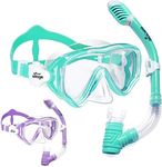 2 Pack Kids Snorkel Set Dry Top Sno