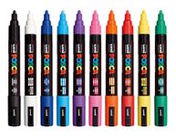 POSCA Uni PC-5M Paint Marker Pens 2.5mm Medium Bullet Nib - Pack of 10 Colours