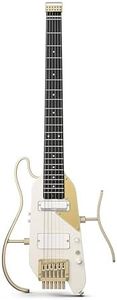 Donner HUSH X PRO Electric Guitar Kit - Smart Travel Guitar with Dozens of Preset Combinations, 7 Tone Sim Options, White-Luxe