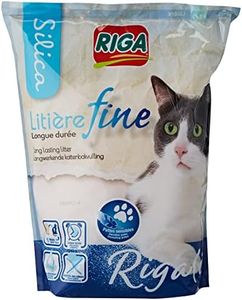 Riga - Rigalit Fine - Litière pour Chat Hyper Absorbante d'Origine Minérale - Gel de Silice - Granulométrie Fine - Absorbe les Odeurs - Anti Développement Bactérien - 1,6 kg