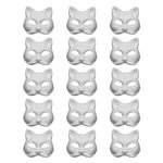 FOMIYES Plain White 15pcs Pulp Blank Mask Christmas Favors for Adults Halloween Crafts Masquerade Mask Miss Aldult Japan