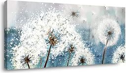 Wall Art Blue Dandelion Canvas Wall Art For Living Room Canvas Prints Plant Wall Art Framed Bathroom Wall Decor Modern Art Abstract Canvas Wall Art Landscape Decorations For Home Office Bathroom Wall Decor Art Picture Artwork for Walls Framed Wall Art Ready to Hang Size 20x40in(50x100CM)