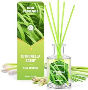 SCENTORINI Citronella Reed Diffuser Set, 6.7 Fl Oz Scent Diffusers for Home, Citronella Oil Reed Diffusers Bedroom Decor Bathroom Decorations, Suitable for Patio Camping Outdoor/Indoor Use