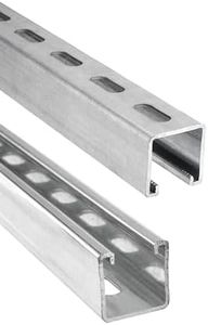 Venussar 4.75 Feet Strut Channel Trolley Track 1-5/8" 12 Gauge, Heavy Duty Metal Steel u Channel with Short Slotted Back Channel, Pre-Galvanized Zinc, Pack of 1 Metal Strut Channel