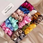 URBAN OX Luxury Satin Scrunchies Set of 12 Multicolors, Anti-Hair-Breakage, Hair Ties, Scrunchies Set For Girls, Teens, Ladies, Ideal Gift For Sister, daughters, Mothers