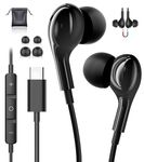 USB C Headphones for Samsung Galaxy S24 S23 Ultra A54 A55 USB C Earphones Wired Earbuds Type C Headphones with Mic HiFi Type C Earphones for iPhone 15 iPhone 16 Pro Max Samsung S22 S21 A34 iPad 10th