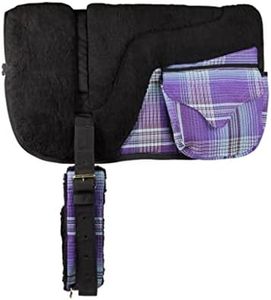 Fleece Bareback Pad Kensington36 Wx 29" H Correct Bareback Pad with 1” Foam Center with Double Billet Straps for Security Adjustable and Fits Most Horses