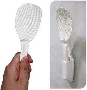 EIKS Non Stick Rice Paddle Spatula with Suction Cup Holder Rack for Rice Potato