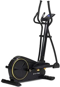 SportPlus - Bicicletta ellittica da appartamento, 24 livelli, 225 Watt e 24 programmi di allenamento, massa inerzia 17 kg, sensori di polso manuale, peso massimo fino a 150 kg