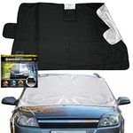 WEATHERFORCE 360 by Bell+Howell All-Weather, Heavy-Duty and Reversible Windshield Protector 6 feet by 10 feet Fabric for Any Car Protects from Heat and Snow Comes with Anti-Theft Panels As Seen On TV