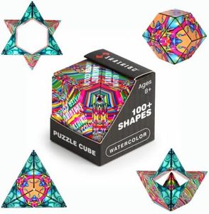 Shashibo Sensory Fidget Toy for Adults & Kids, Stress Relief Fidget Toy for Adults, Teens & Kids, Cool Fidget Toys for Desk, Classroom Must Have, Sensory Shape Shifting Cube, 100+ Possible Shapes