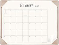 Simplified Desk Calendar 2025 with Desktop Mat, Cabbrix Large Desk Pad Calendar 21 x 16.5 Inch Runs From Now to Dec 2025, Desk Blotter Calendar for Home School and Office (Apricot)