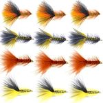 The Fly Fishing Place Bead Head Mini Crystal Woolly Bugger Classic Streamer Flies - Set of 12 Bass and Trout Fly Fishing Flies - Hook Size 8