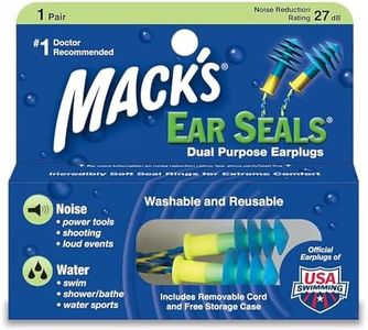 Mack's Seals Ear Plugs (1 Pair) - Blue/Yellow