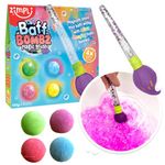 Baff Bombz Magic Brush from Zimpli Kids, 4 x Bath Bombs, Magically Paint your Bath Water, Pocket Money Creative Toy for Children, Birthday Gifts for Boys & Girls , Moisturising Fizzers