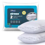 Silentnight Airmax Super Support Pillows, With Foam Core Breathable Cooling Cool Pillows, Hypoallergenic, White, 69 x 46 cm, Pack of 2